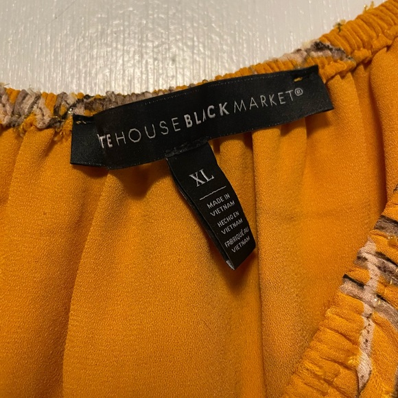 White House Black Market Women’s Yellow Flowy Shirt Size XL - Picture 6 of 12